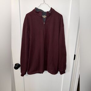 Hogan Brown Zip Up Sweater Cozy Classic Design